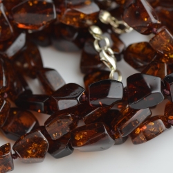 Cherry Baltic amber bracelet with silver